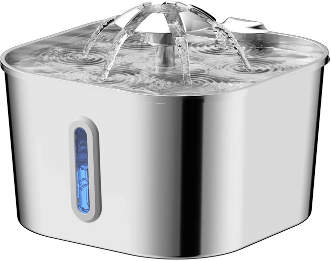 2.2L 자동 고양이 분수대 스테인리스 스틸 애완동물 물 디스펜서 무소음 펌프 순환 필터링 시각창, 06 Pet Warter A