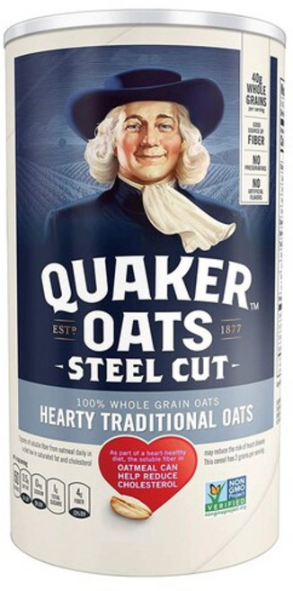 Quaker 퀘이커 스틸 컷 오트 전통 오트밀 850g 홀그레인 귀리 시리얼 Steel Cut Oat, 1개