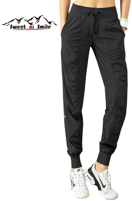 Sweet ni smile 요가 슬랙스 여성 트레이닝 조깅 스판 슬림조거 팬츠 셔링 추리닝