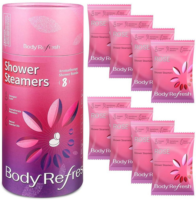 BodyRefresh Shower Steamers 아로마테라피 - 여성용 생일 선물 아내 엄마를 위한 발렌타인 데이 스트레스 완화를 샤워 밤 스파 부활절 바구니 필수품, 블라썸 브리즈