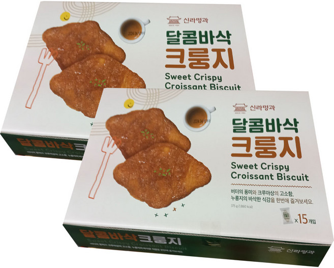 [코스트코]신라명과 달콤바삭 크룽지 25gX15개, 2개, 375g