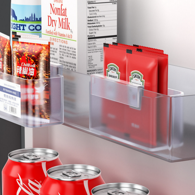 다용도 주방 공간절약 도어 걸이조미료 보관함 2개 세트, 1세트, 투명