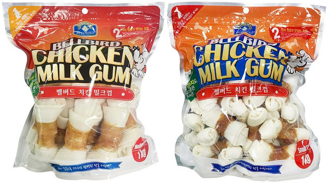 벨버드 치킨밀크껌, 치킨밀크, 1kg, 2개