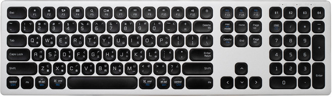 LEXKING 藍牙無線鍵盤 雙系統無線連接 鋁合金外殼 精巧設計, 銀, BT-7308R, 剪刀腳