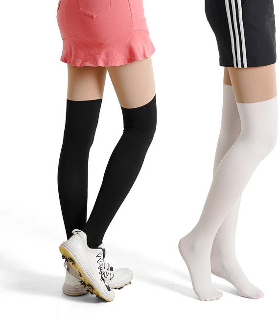 엔조이핏 여성 투톤 기모 골프스타킹 2매입 가을 겨울 UV 자외선차단 착시 보정, 2개, 화이트 - 쿠팡