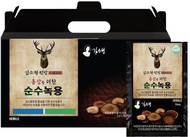 김소형원방 홍삼을 더한 순수녹용 프리미엄 70ml x 30포 1세트, 2.1L, 1개