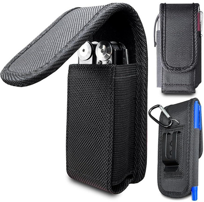 레더맨 멀티툴 Leatherman 캠핑용 공구 등산용 아웃도어 나이프 Multitool 칼집 남성용 EDC 벨트 파우치 오거나이저 접이식 도구와 호환되는 클립 및 루프가 있, 1Pack Black