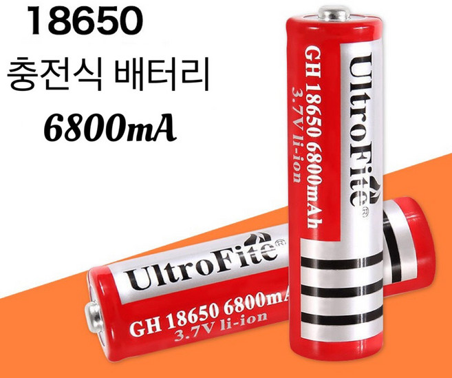 18650 충전식 리튬 배터리 6800mAH (mA) 손전등 배터리 교수형 램프 배터리 3.7V, 1개