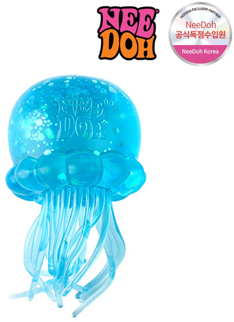 [공식수입원] 니도 젤리피쉬 Jelly fish 해파리 NeeDoh 로제 스트레스볼 말랑이 스퀴시 슬라임, 1개, 젤리피쉬_블루