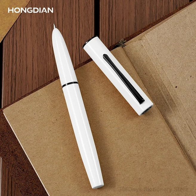 홍디안 C1 고급 탐험가 만년필 EF/F/굽은 후드형 펜촉 학교 사무용품 필기 선물 문구류, 04 EF는 무엇입니까, 06 White