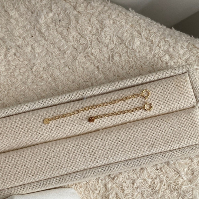 14K 목걸이 연장체인 보조체인 꼬리체인 연장줄, 1세트, 골드(3cm)