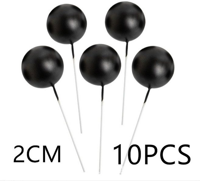 10개 컬러 볼 생일 케이크 토퍼 3CM 무광 크리스마스 파티 선물 웨딩 디저트 장식, bla