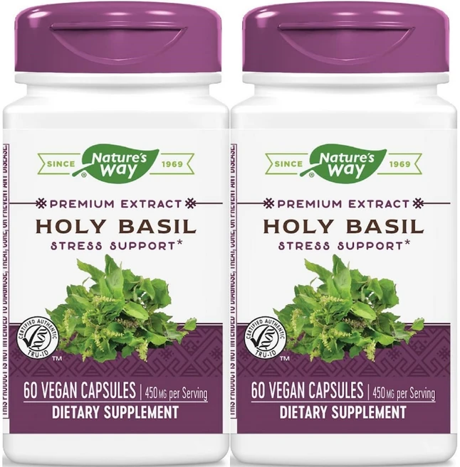 네이처스웨이 프리미엄 추출물 홀리 바질 450mg, 2팩, 60정 - 쿠팡