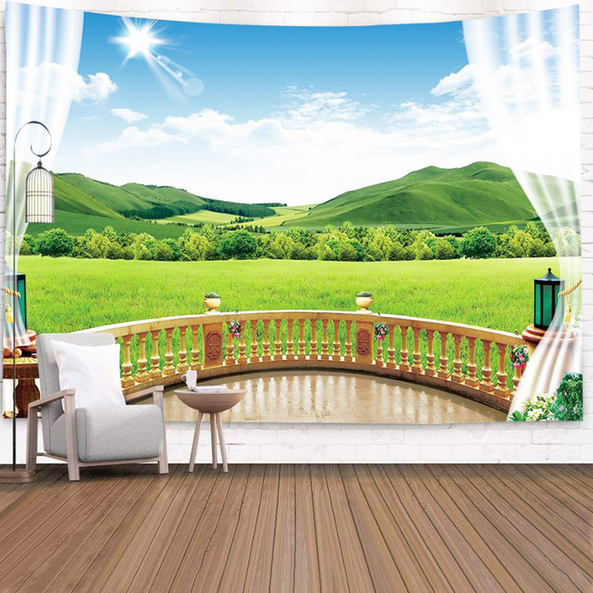 가리개커튼 특대형/대형 초원 뷰-패브릭포스터/ 국내 당일발송-신데렐라 데코, 초원 뷰