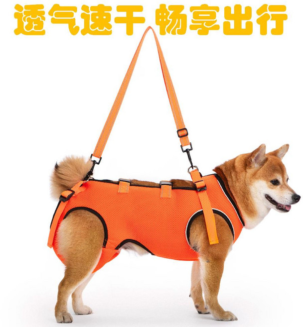 강아지 후지마비 견인 허리 뒷다리 교정기 보호 의류 보조기 노견 통기성