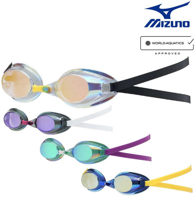 미즈노 엑셀아이 논쿠션 미러렌즈 수경 N3JED081, 1개, 02클리어/오렌지 미러