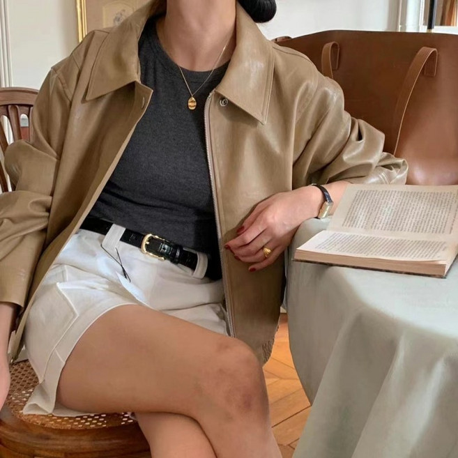 [에이진] 클래식 숏 레더자켓 (3colors)