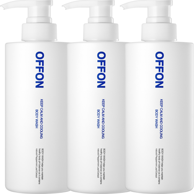 오프온 킵 캄 앤드 쿨링 바디워시 아쿠아플로럴향, 500g, 3개