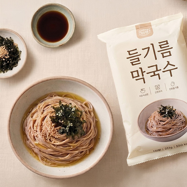 메밀로 만든 저온숙성 들기름 막국수 밀키트, 1개, 211g