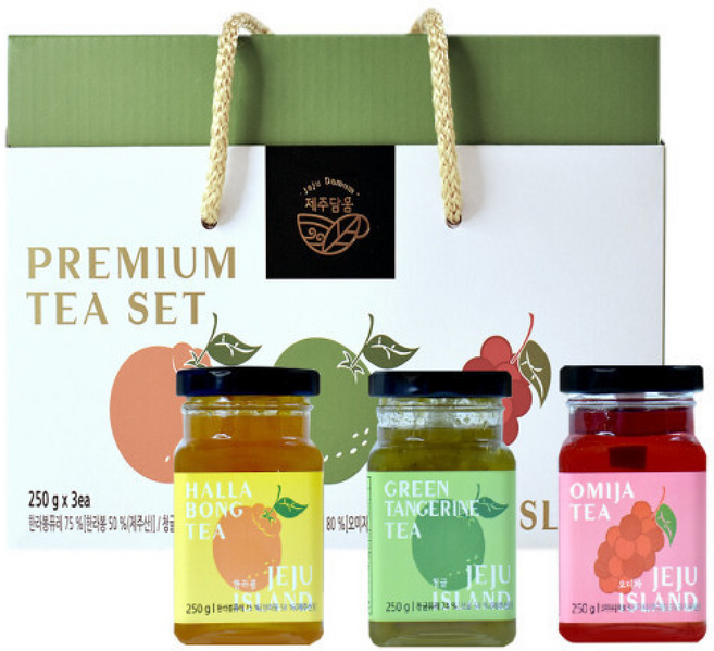 제주담움 프리미엄 차선물세트 한오청 / 한라봉차 청귤차 오미자차 댕유자차 제주, 상품상세페이지 참조, 1개