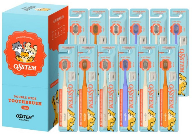 오스템 더블와이드 칫솔 12개입, 12개