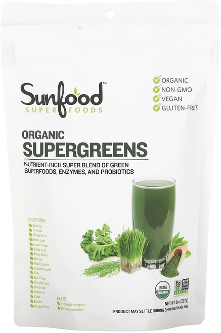 선푸드 유기농 슈퍼그린 227g (8온스) SFD-28434, 1개 - 쿠팡