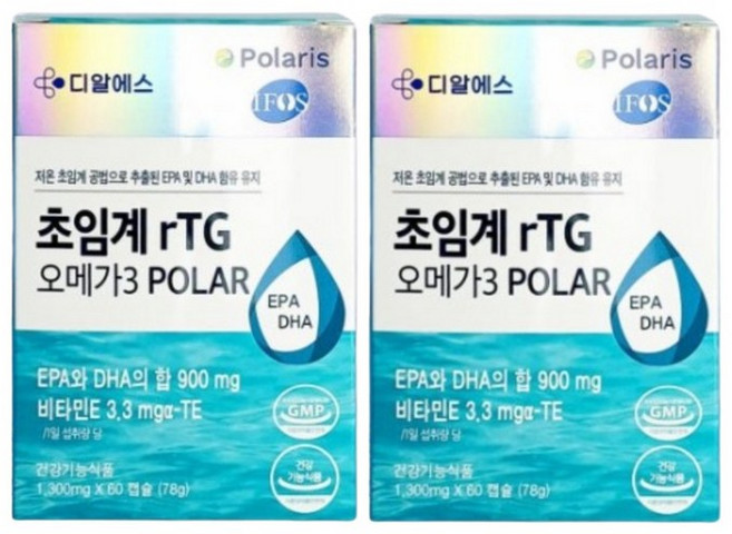 디알에스 초임계 rTG 오메가3 POLAR, 2개, 60정