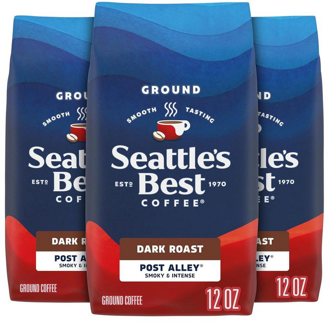 Seattle's Best 시애틀스 베스트 포스트 앨리 블렌드 다크 로스트 그라운드 분쇄커피 340g, 3개, 핸드드립(중간)