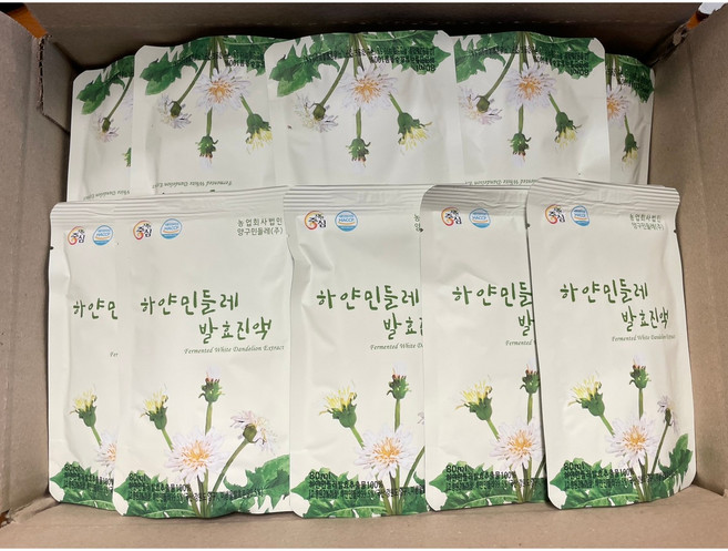 [양구민들레]무농약 직영재배 알뜰형 하얀 민들레진액 100% 유인균 발효진액 80ml 60포, 60개
