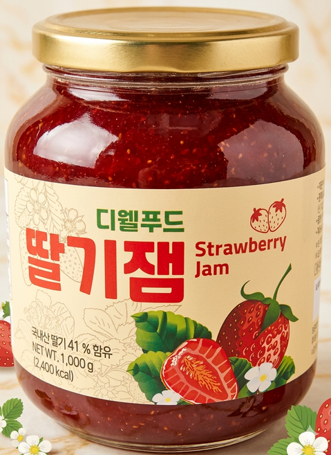 디웰푸드 딸기잼 국내산딸기 41%, 1개, 1kg