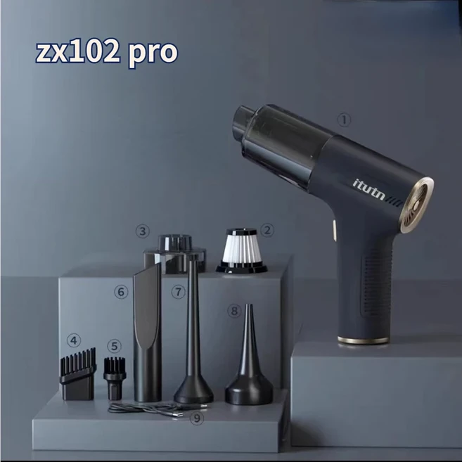 미니 진공 청소기 무선 공기 송풍기 휴대용 펌프 로봇 자동차 및 가정용 먼지 제거 4 in 1, 06 1 HEPA