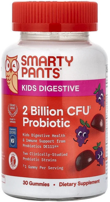 몸관리하세요 겨울입니다 SmartyPants 어린이용 Digestive 프로바이오틱 구미젤리 포도 맛 구미젤리 30개 특별관리진행, SmartyPants어린이용Digestive프로바이오틱 - 쿠팡