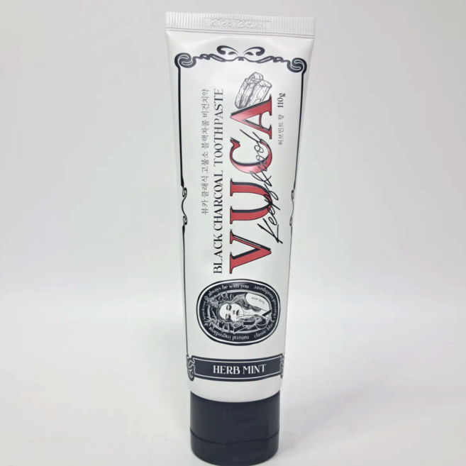 뷰카 클래식 고불소 블랙 차콜 구취케어 치약 허브민트향, 110g, 2개