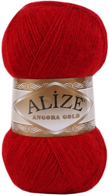 alize 마마니트 앙고라골드 털실, 106 레드, 1개