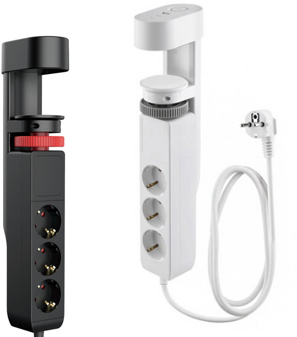 차야 프리드릴 멀티탭+USB 책상 일체형 거치형 멀티콘센트, 1개, 블랙, 1.4m