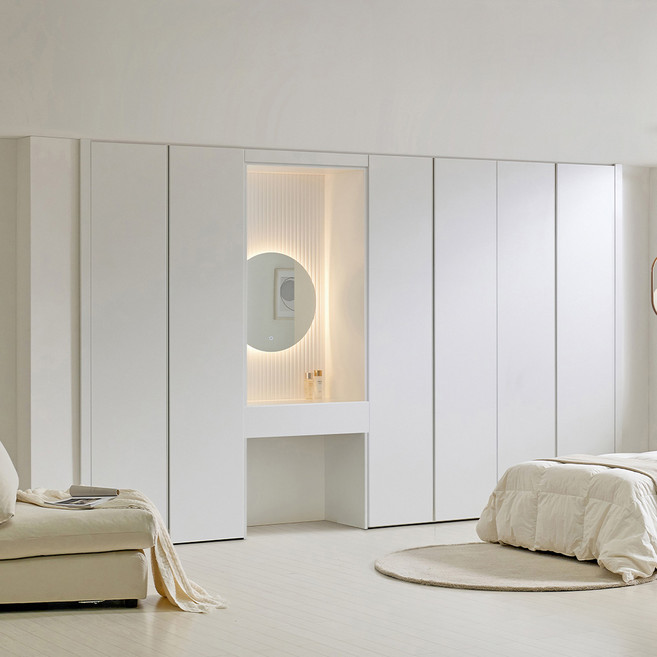 보루네오 히든그루브 무몰딩 여닫이 붙박이장 240~390cm E0등급, 240cm, 화이트