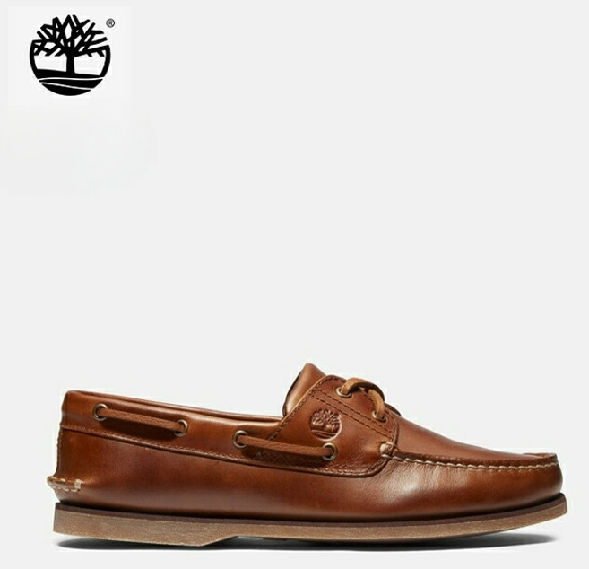 팀버랜드 남성 클래식 2아이 가죽 보트슈즈 미디엄 브라운 TB0A232X