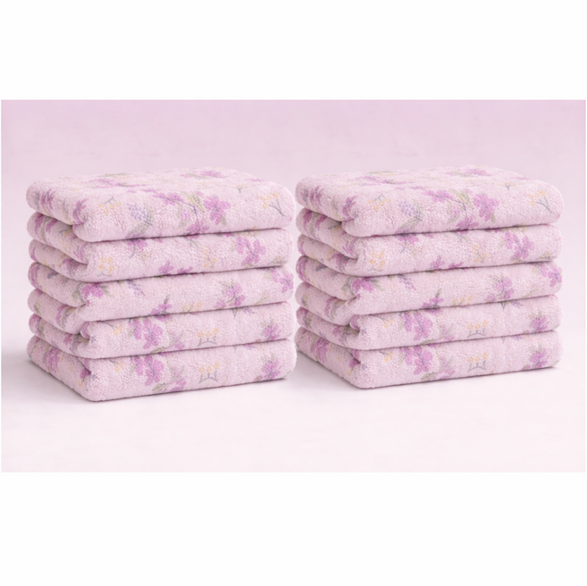 딜리버샵 플라워 극세사행주 주방타월 물기제거, 보라, 10개, 10개