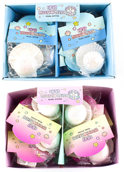 대왕 진주 조개 말랑이 12개입 장난감, 혼합색상, 1개