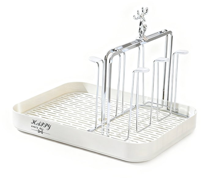 콜콜러브 컵걸이 컵건조대 컵정리대 컵 수납 선반, 흰색, 1개