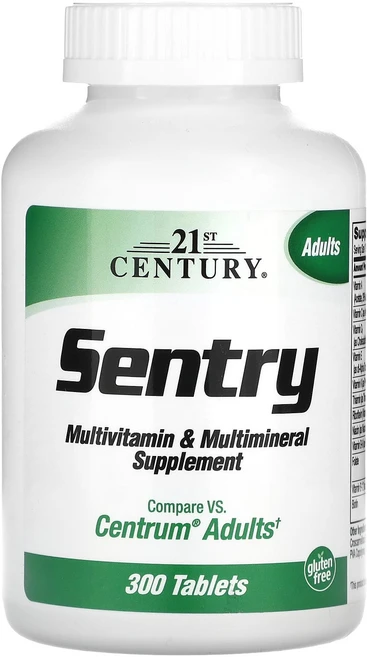 금방품절되요 21st Century 센트리 성인용 종합비타민 & 종합미네랄 보충제 300정 얼른서두르세요, 21st Century 센트리 성인용 ..., 1개 - 쿠팡