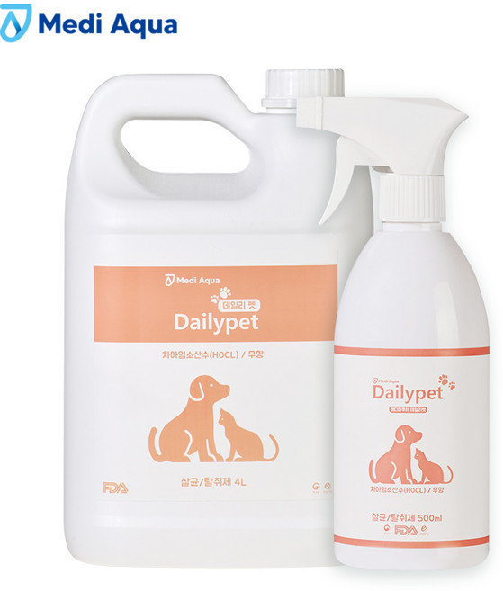 메디아쿠아 데일리펫 강아지 고양이 뿌리는 살균 탈취제, 1개, 4.5L