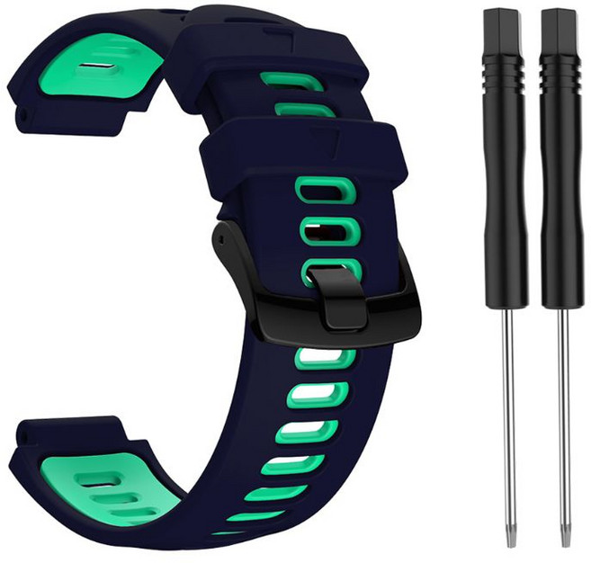 Garmin-Forerunner 735XT/220/230/235를위한 교체 스틸 버클 실리콘 스트랩, 8, 1개