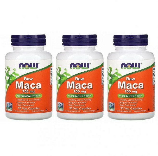 나우푸드 3개세트 로우 마카 750mg 90정 Raw Maca 90 Veg Capsules, 3개