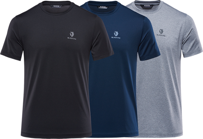 블랙야크 B트리플3라운드S 1BYTSM2801 검정+회색+남색 반팔 라운드티3종 세트