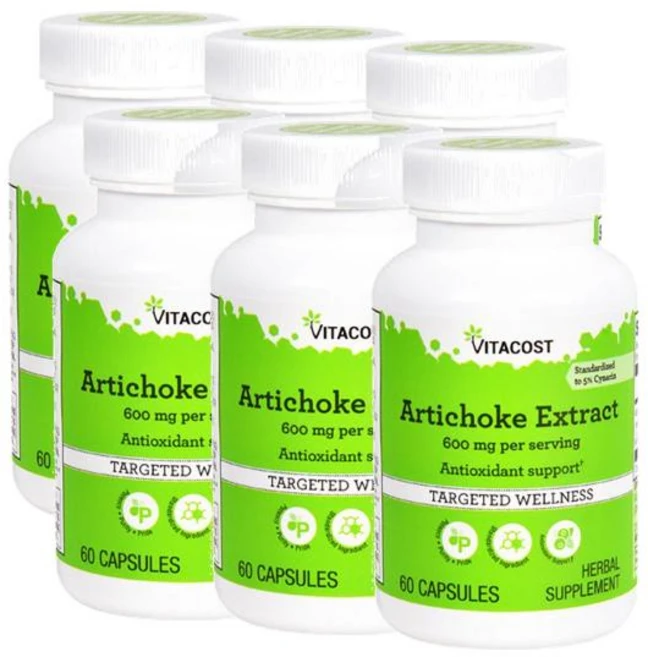 비타코스트 아티초크 추출물 600mg Vitacost Artichoke Extract, 6개, 60정 - 쿠팡