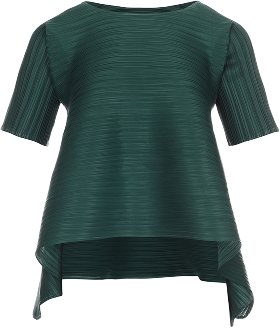 피네플리츠 반팔 날개 블라우스 (4 Color)