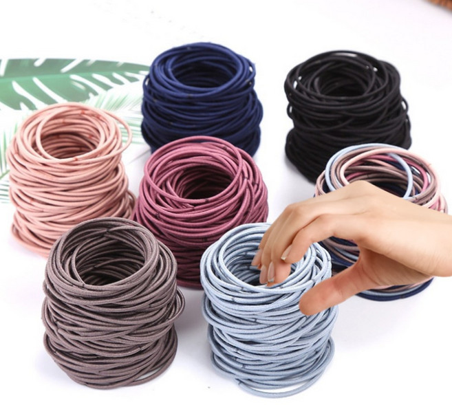 끈질긴 무매듭머리끈 얇은머리끈 미용실고무줄 대용량 100개