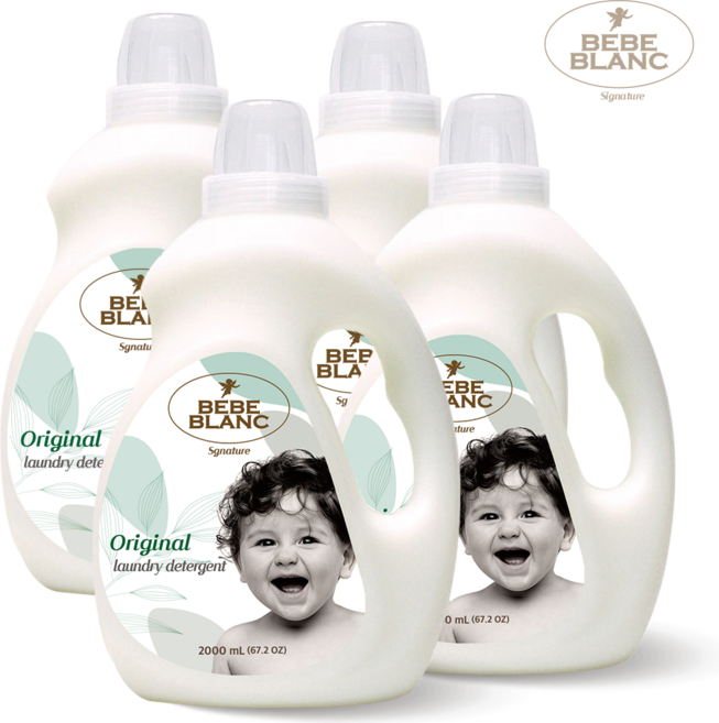 베베블랑 민감 피부 시그니처 신생아 아기 세탁 세제 무향, 4개, 2L