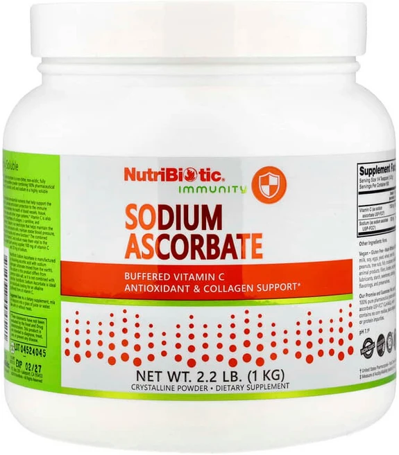 NutriBiotic Immunity 아스코르브산 나트륨 결정질 분말 1kg(2.2lb) NBC-00452, 1kg, 1개 - 쿠팡